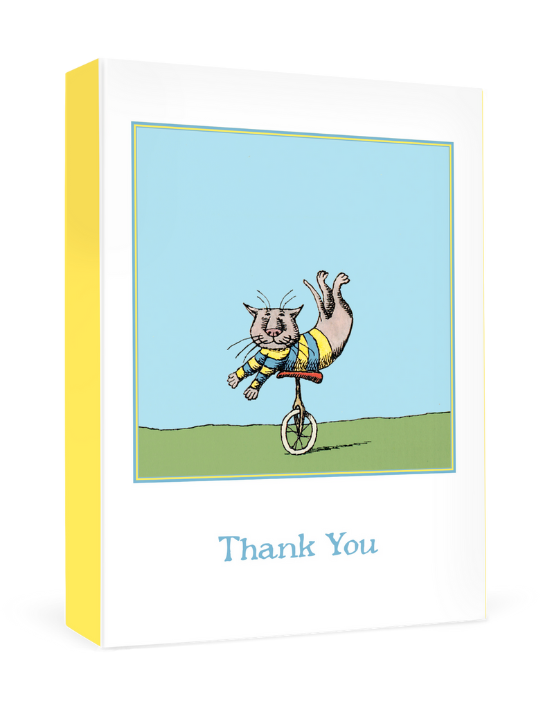 Edward Gorey: Unicycle Cat Boxed Thank You Notes Front View