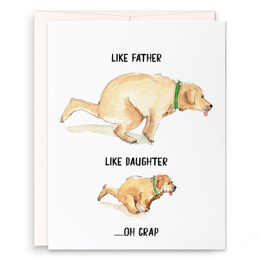 Dog Themed Illustrated Father's Day Greeting Card