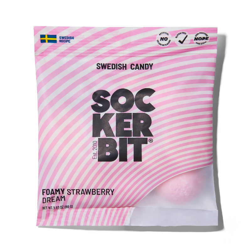 Foamy Strawberry Dream Swedish Candy Bag 2.8oz