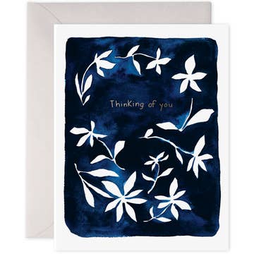 Indigo Flowers Sympathy Greeting Card