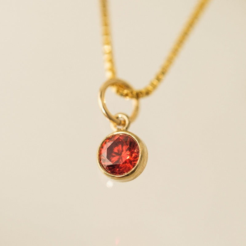 January Birthstone Gold-Filled Charm Necklace