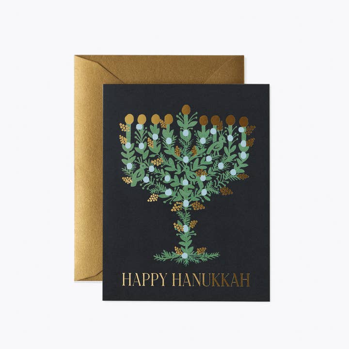 Laurel Menorah Hanukkah Boxed Greeting Cards Set of 8