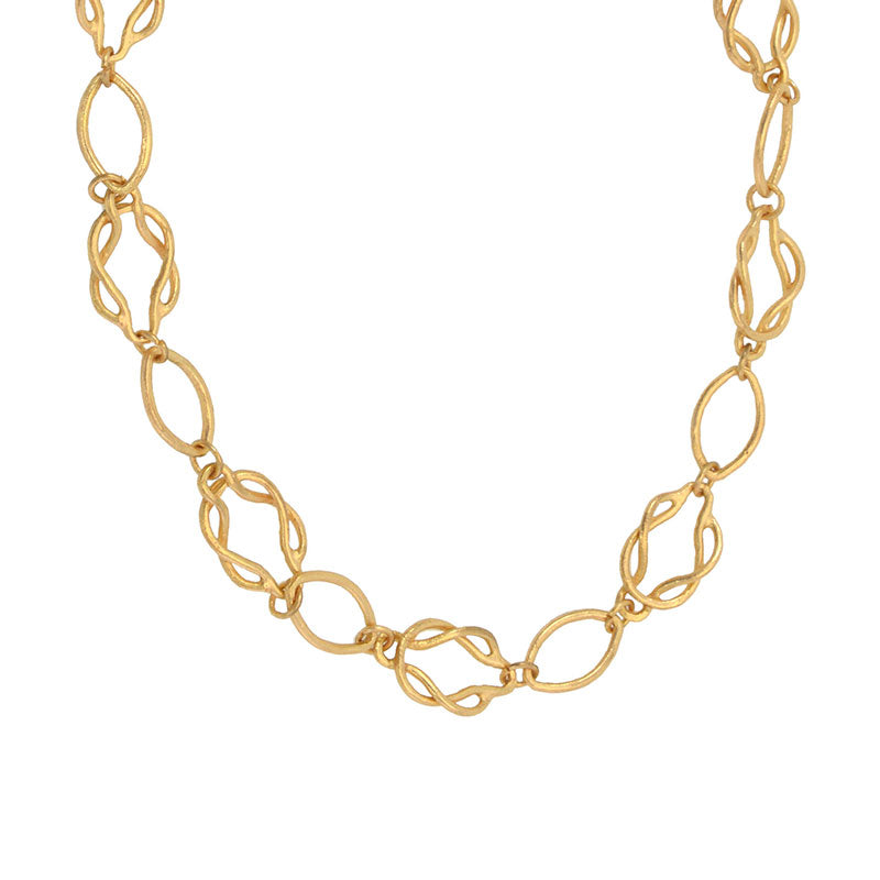 Matte Intertwined Knot Chain Necklace