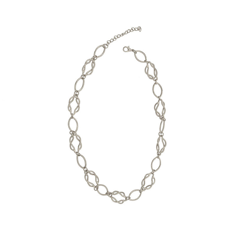 Matte Intertwined Knot Chain Necklace