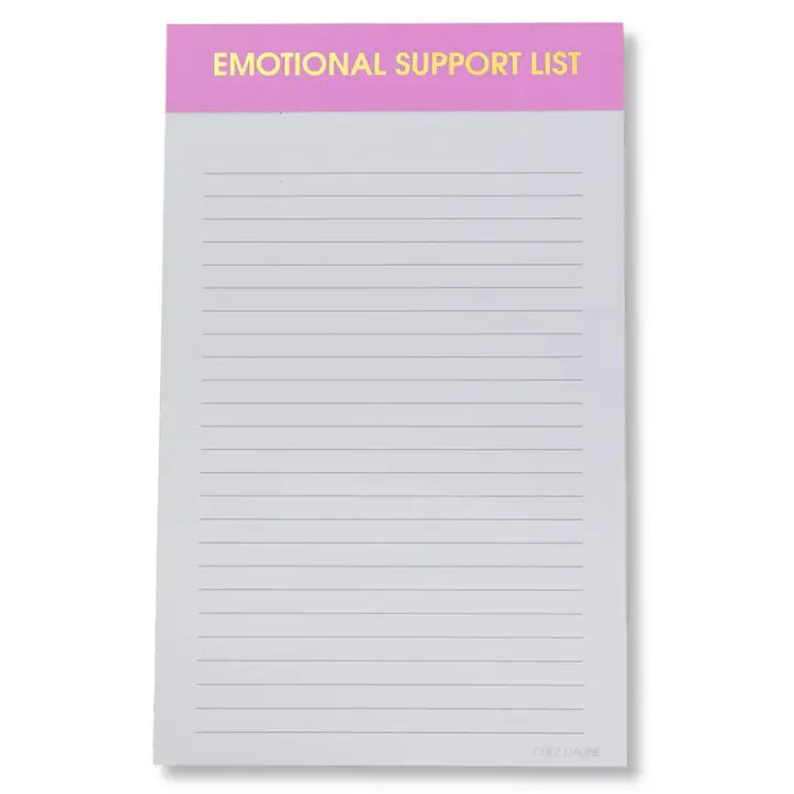Lined Notepad - Emotional Support List