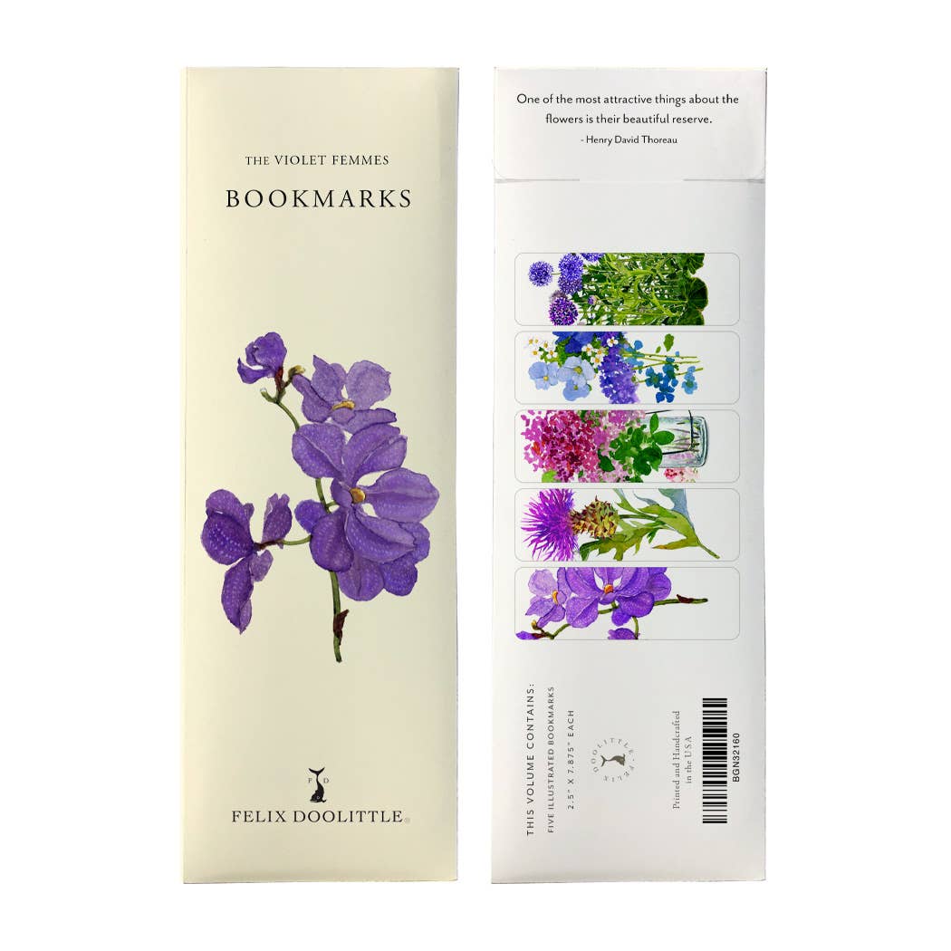 Watercolor Nature-Inspired Illustrations Bookmarks Set of 5 - The Violet Femmes Floral