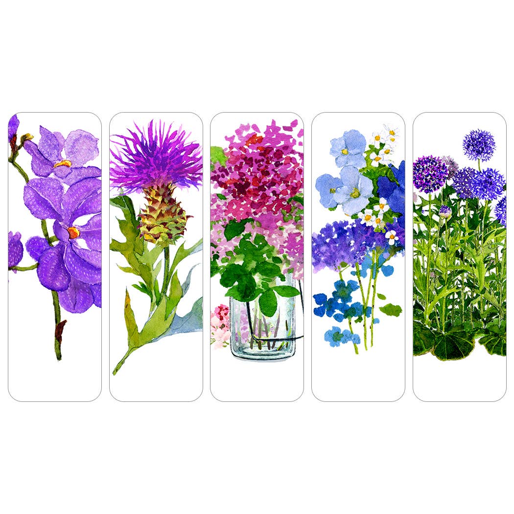 Watercolor Nature-Inspired Illustrations Bookmarks Set of 5 - The Violet Femmes Floral