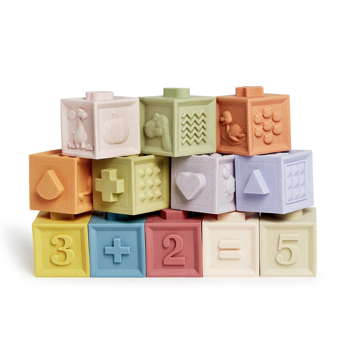Stackable Numbers & Dinosaurs Building Blocks Toddler Gift Set