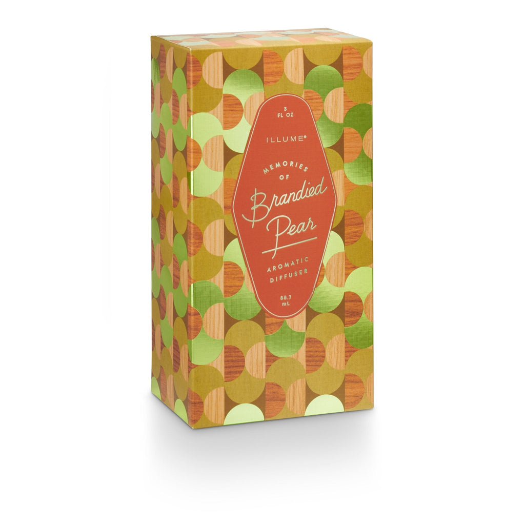 Memories of Brandied Pear Amber Glass Bubble Christmas Reed Diffuser