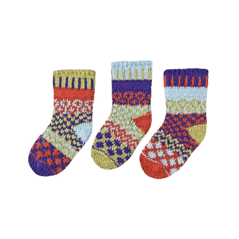 Colorful Mismatched Cotton Crochet Baby Socks Roly Poly