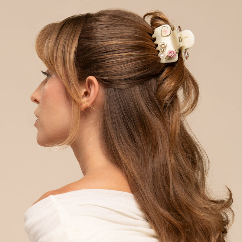 Kitschpop Cloud Clip & Charms Set - Pearlized Cream