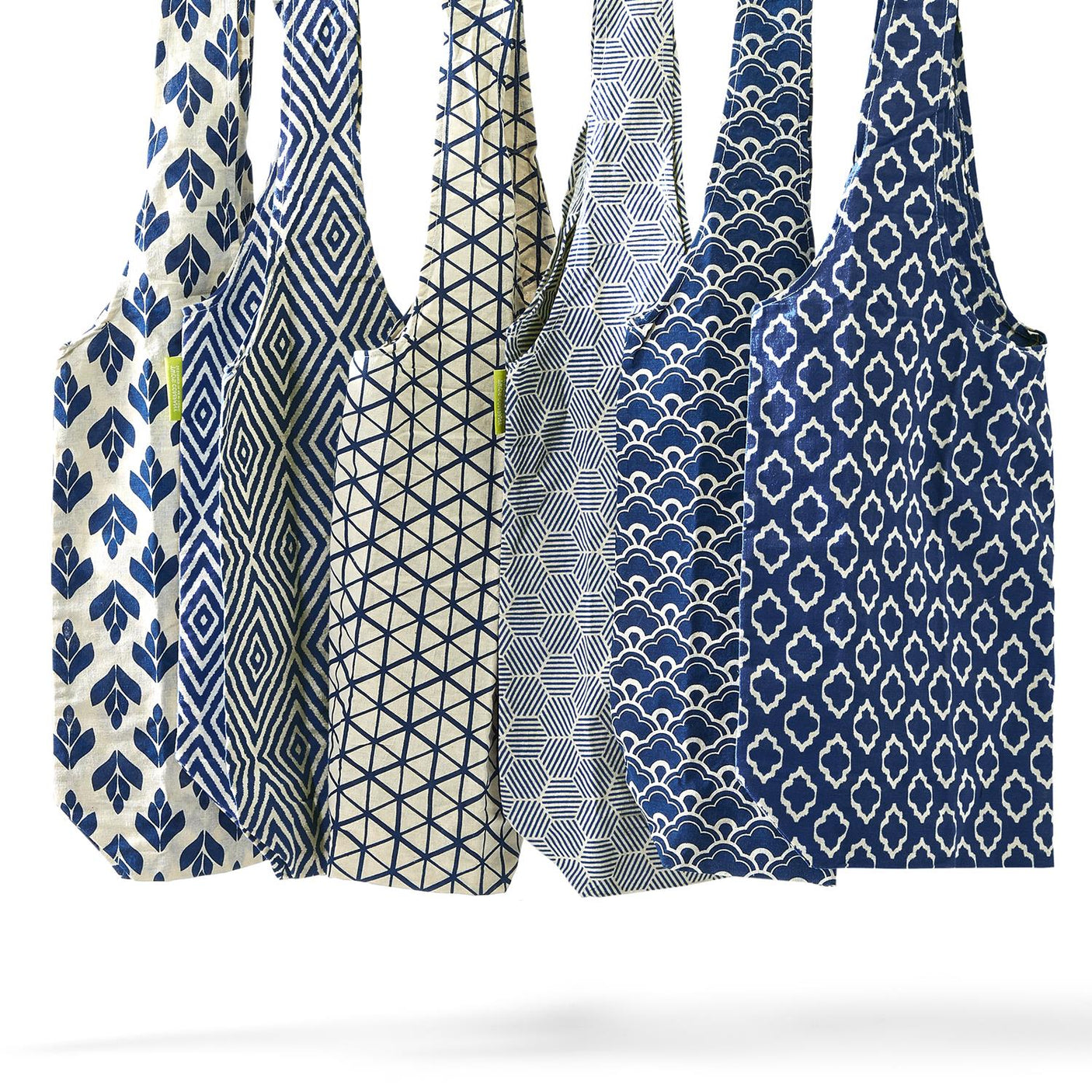 Indigo Inspired Cotton Market Tote Bag