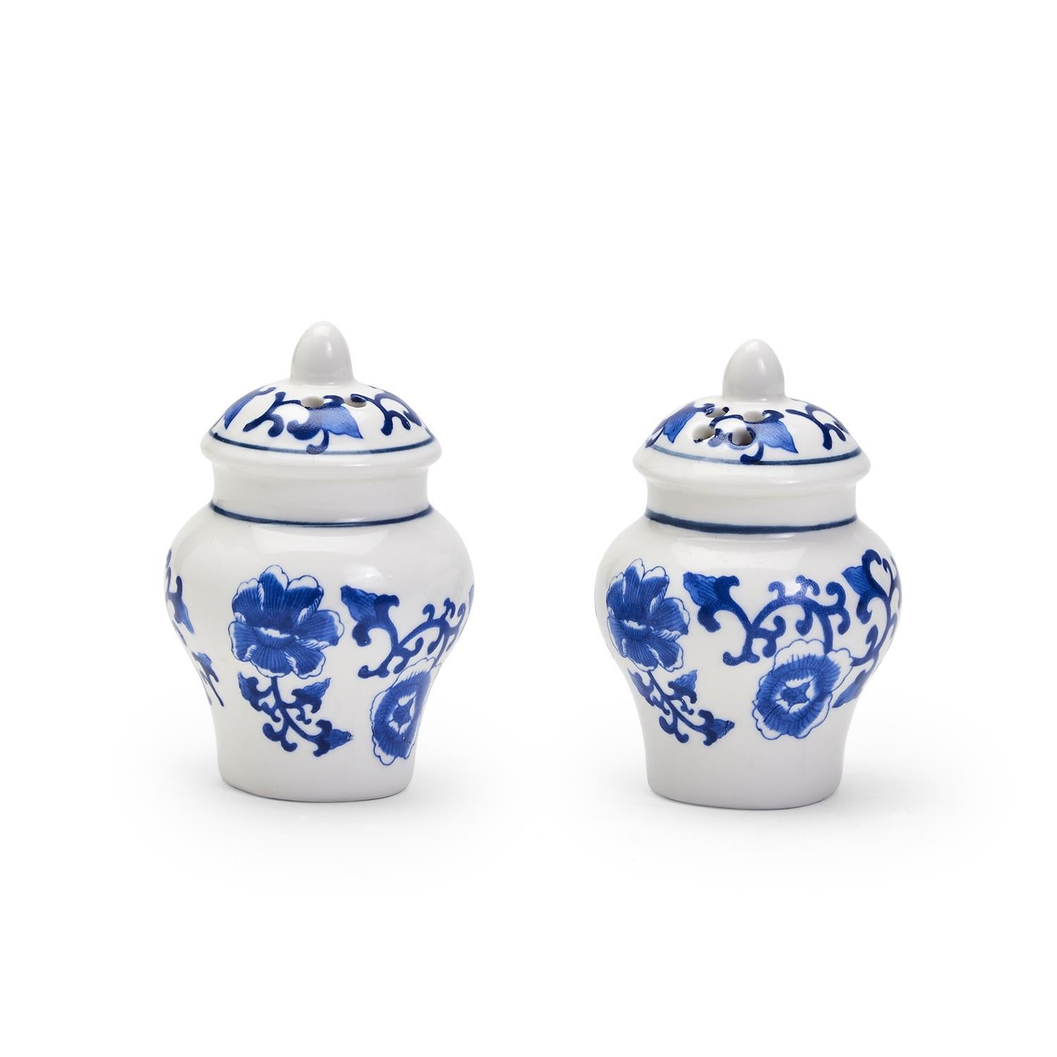 Blue & White Mini Ginger Jar Salt & Pepper Shaker Boxed Gift Set