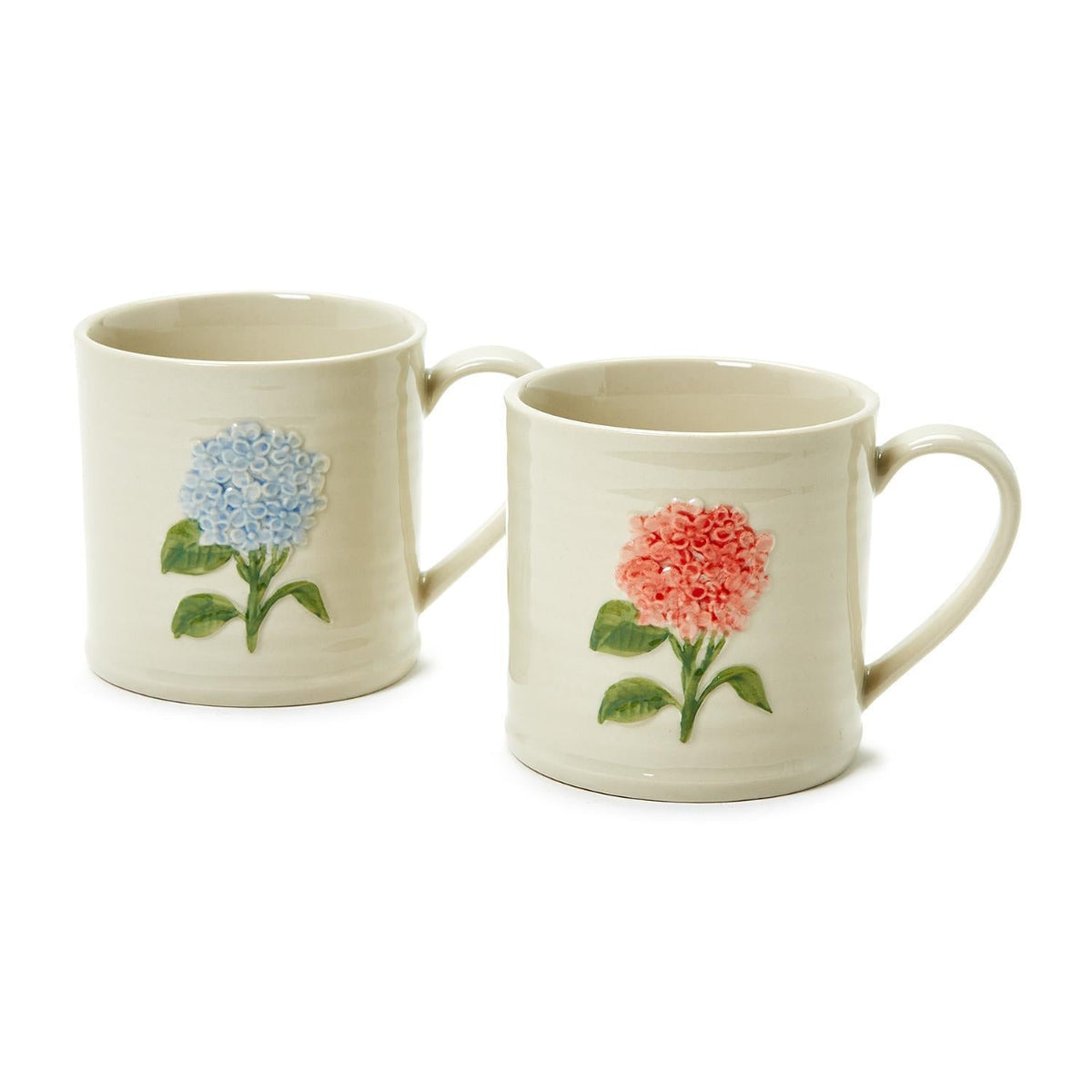 Painted Embossed Hydrangea Stoneware Mug 15oz