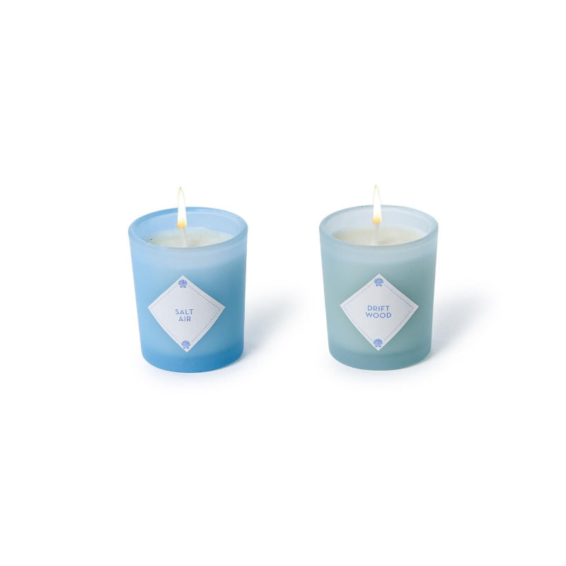 Salt Air & Drift Wood Scented Soy Votive Candles Gift Set Votives in Two Scents