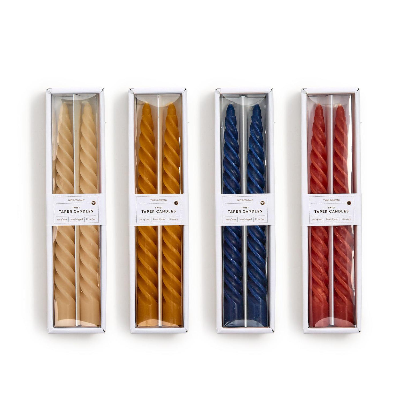 Twisted Unscented Taper Candles Set of 2