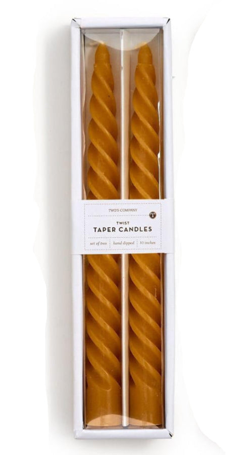 Twisted Unscented Taper Candles Set of 2