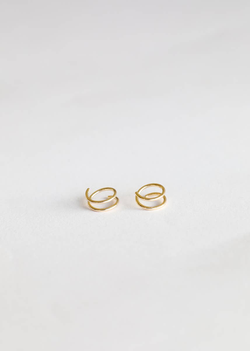 Minimalist Spiral 18K Gold Vermeil Hoop Earrings