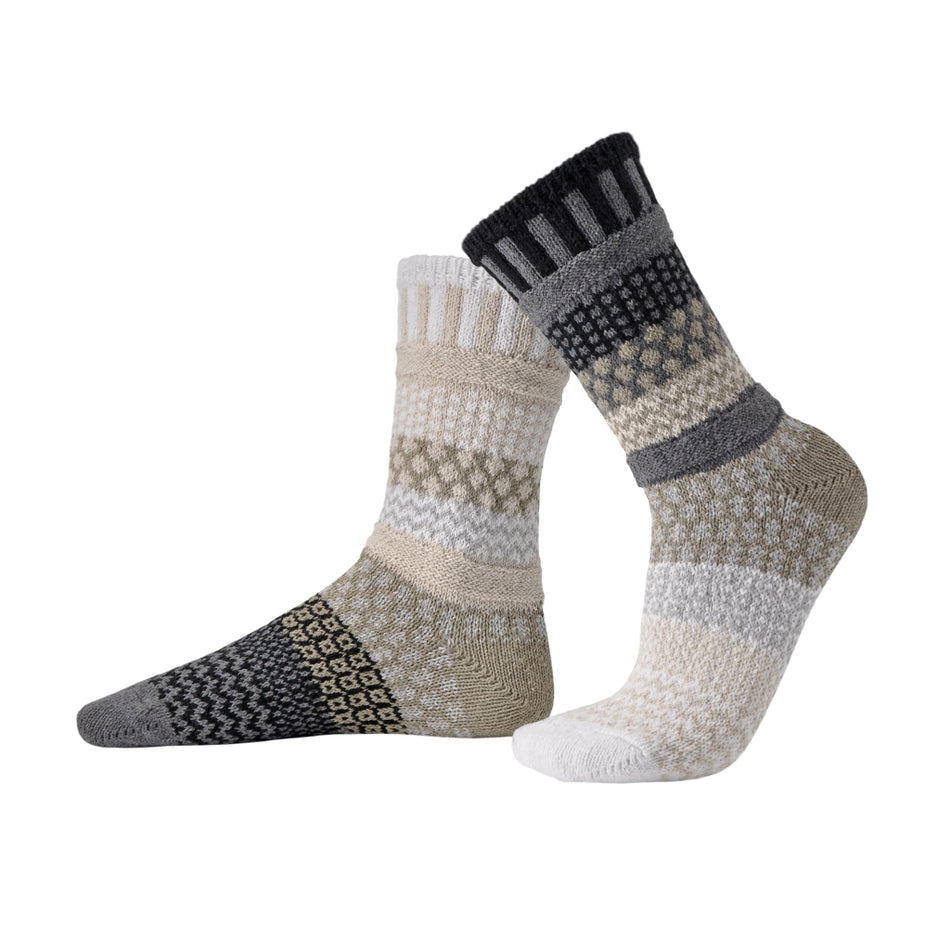 Colorful Mismatched Cotton Crochet Crew Socks