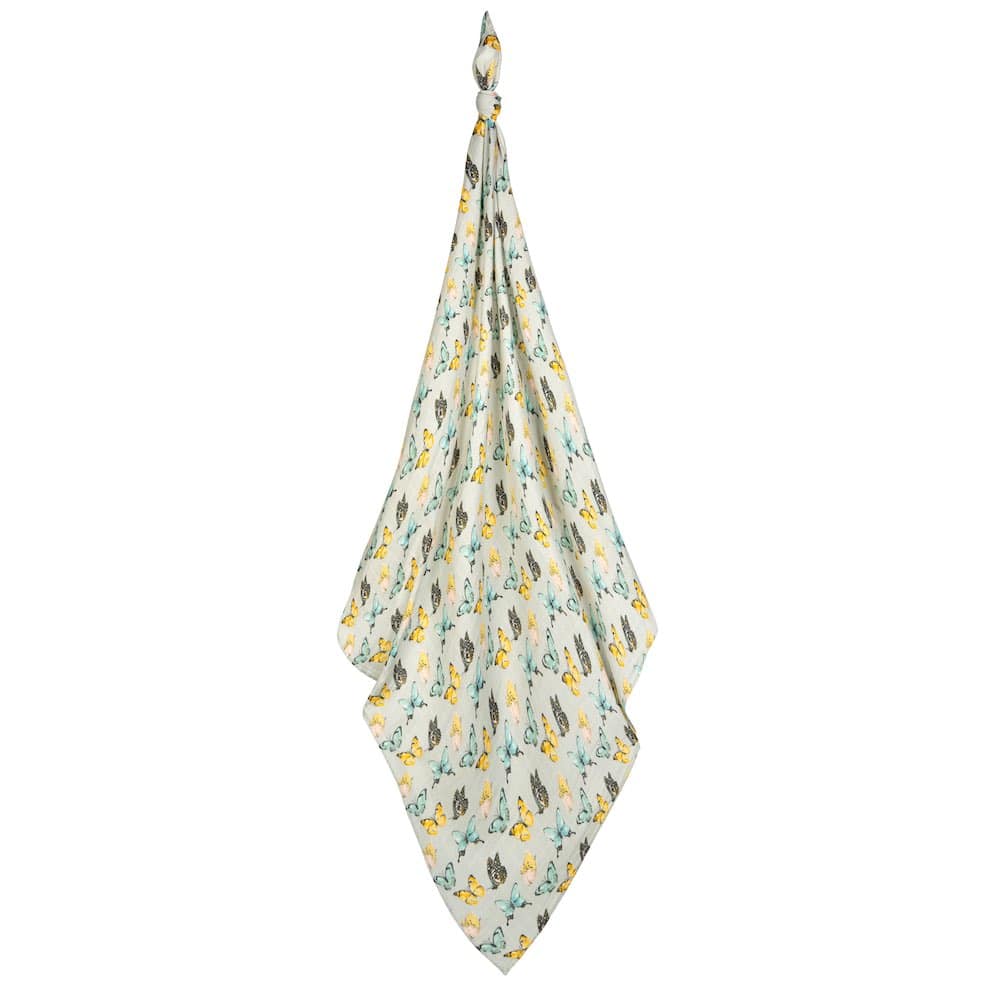Bamboo Muslin Swaddle Blanket - Butterfly Unfolded