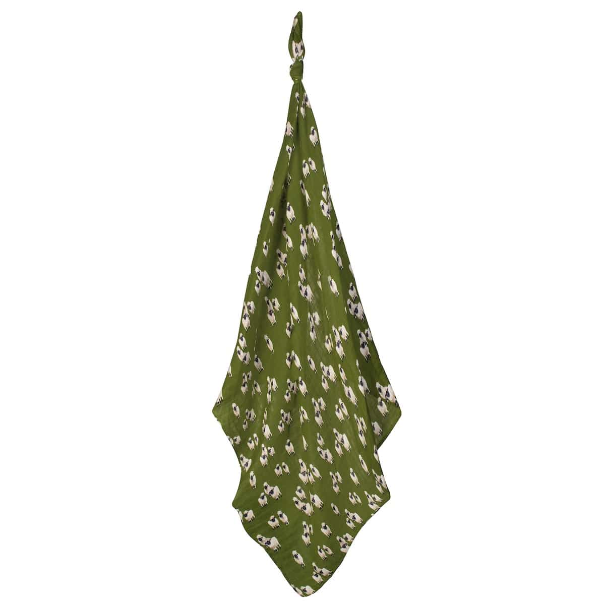 Bamboo Muslin Swaddle Blanket - Valais Sheep Unfolded