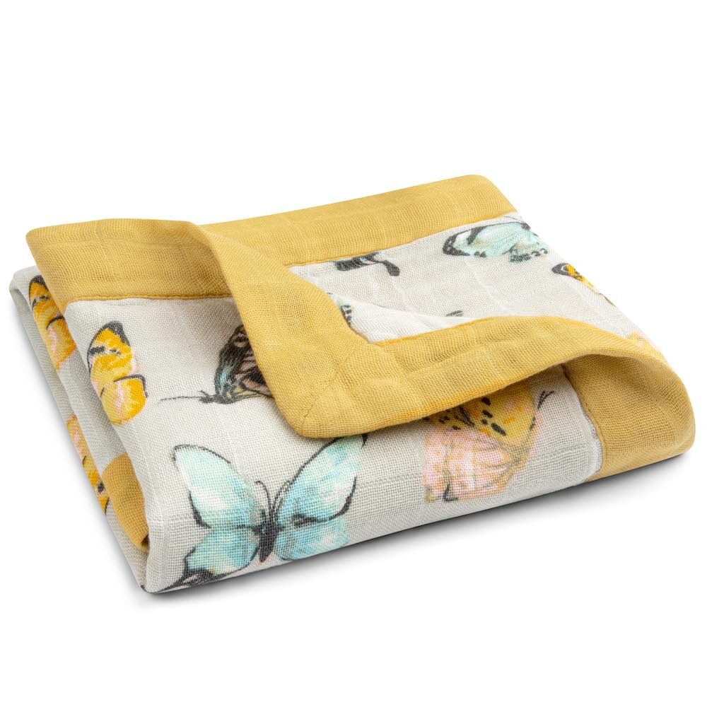 Mini Lovey Two-Layer Muslin Security Blanket - Butterfly Folded