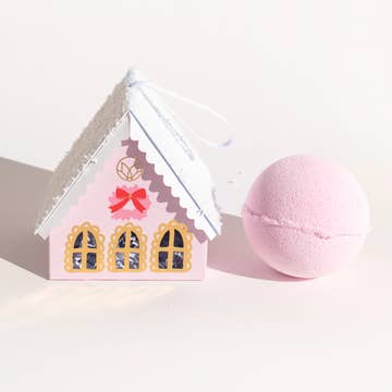 Christmas Village Pink House Gift Boxed Bath Bomb