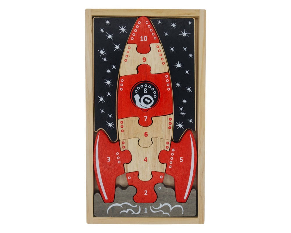 Multilingual Numbers Wooden Space Ship Puzzle