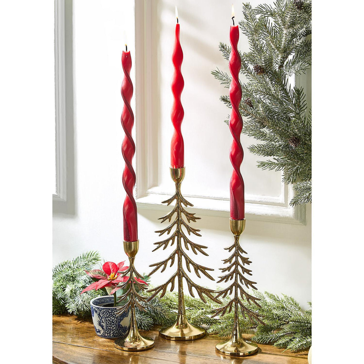 Gold Evergreen Taper Holder