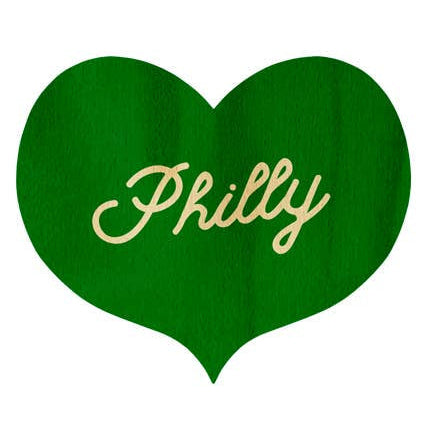 Philly Heart Wooden Fridge Magnet - Green