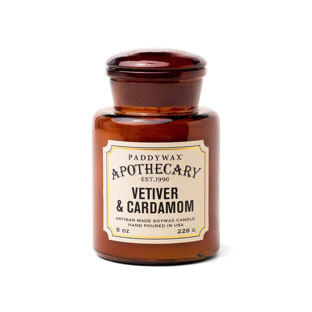 Apothecary Jar 8 oz Soy Candle - Vetiver + Cardamom