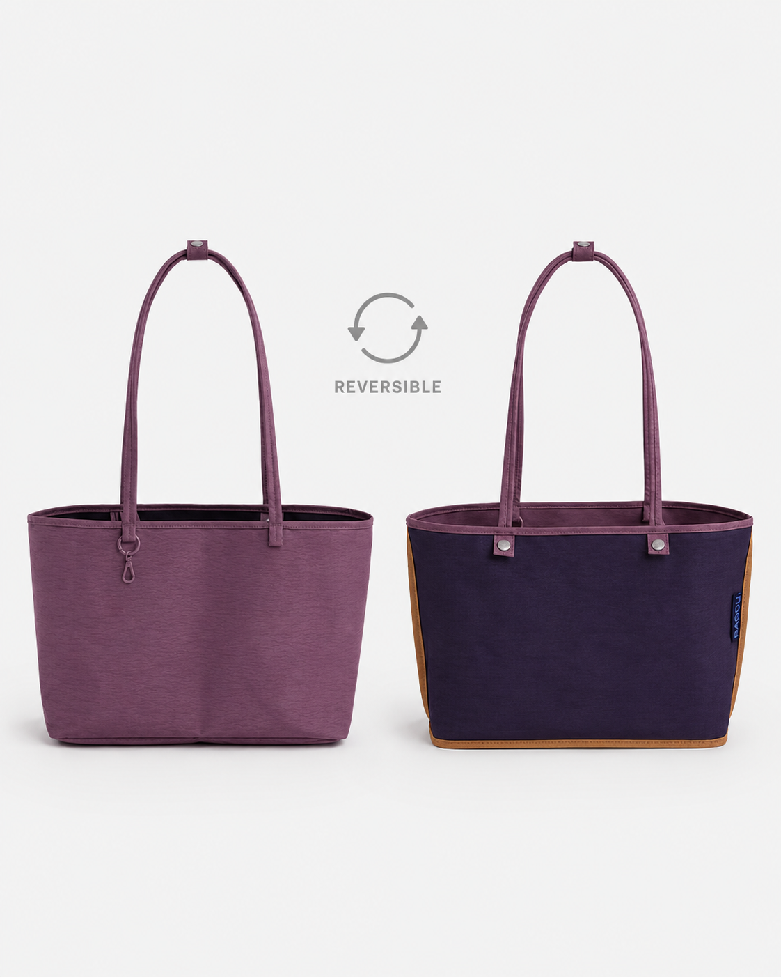 Medium Nylon Reversible Tote Bag - Wild Plum Mix