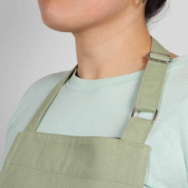 Chef Apron - Sage Green Adjustable Neck Detail