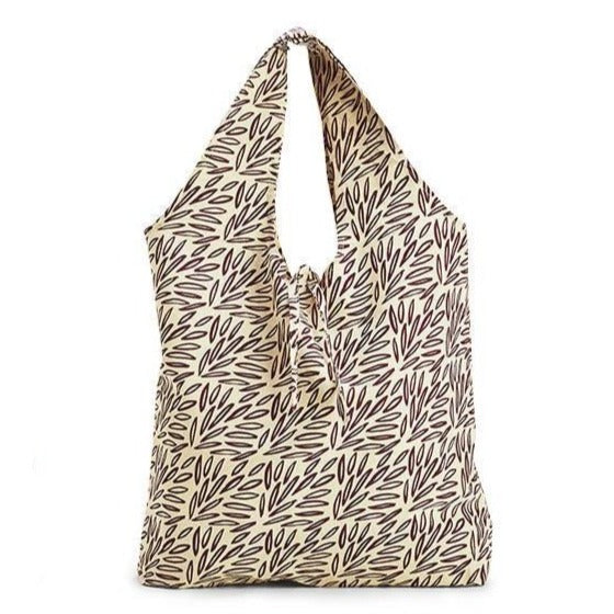 Colorful Block-Printed Cotton Market Tote Bag Purple