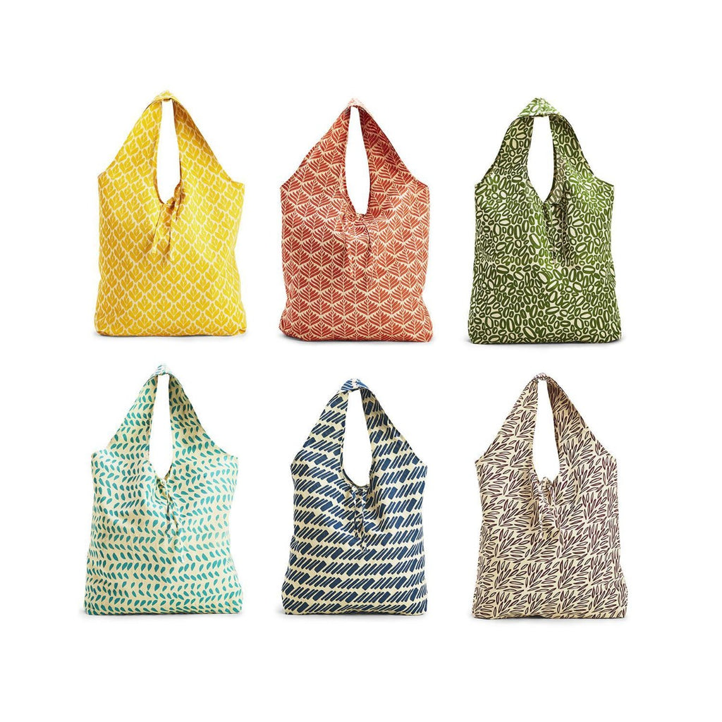 Colorful Block-Printed Cotton Market Tote Bag