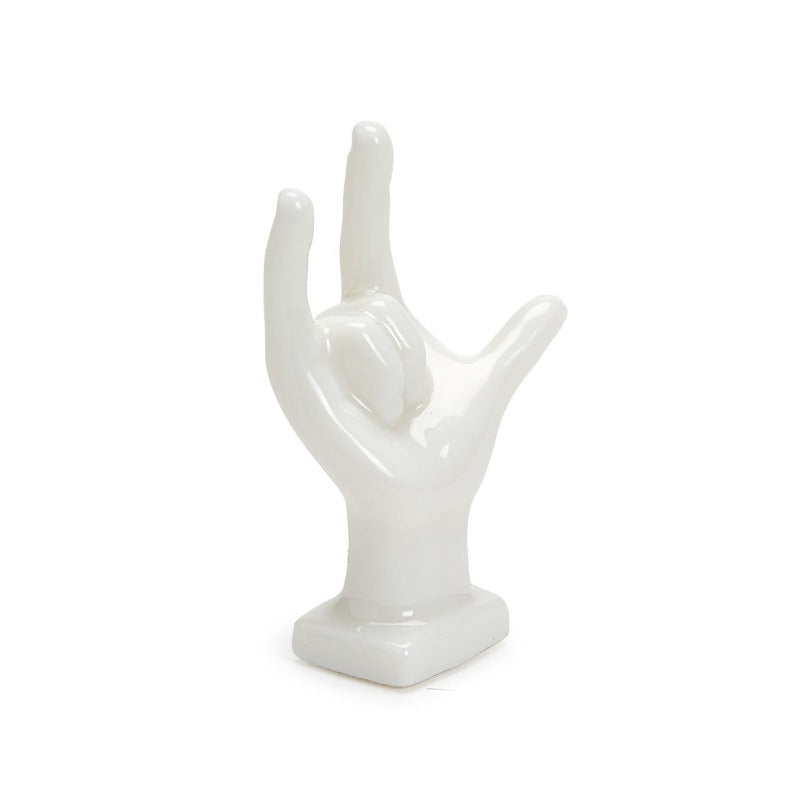 Little I Love You Hand Gesture Porcelain Gift Side View