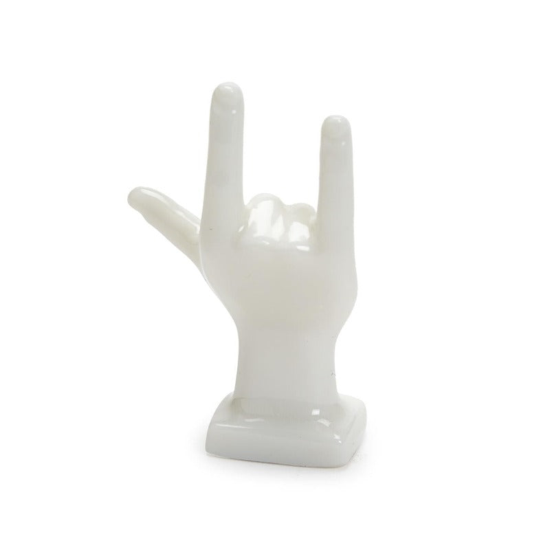 Little I Love You Hand Gesture Porcelain Gift Back View