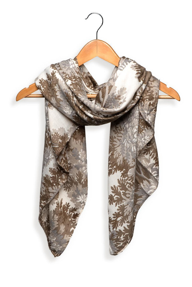 Foliage Printed Scarf - Neutral