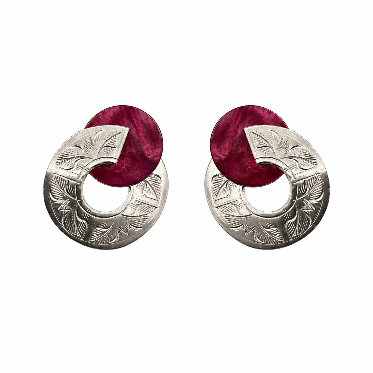 Etched Broken Circle Shell Earrings