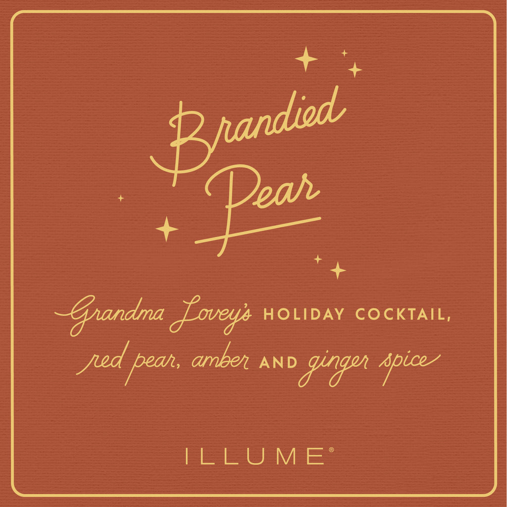 Memories of Brandied Pear Iridescent Striped 9.3 oz Christmas Soy Candle