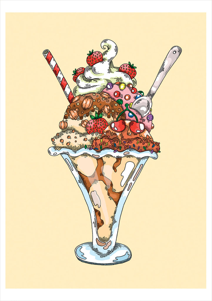 Janelle Dimmett: Ice Cream Sundae Birthday Card