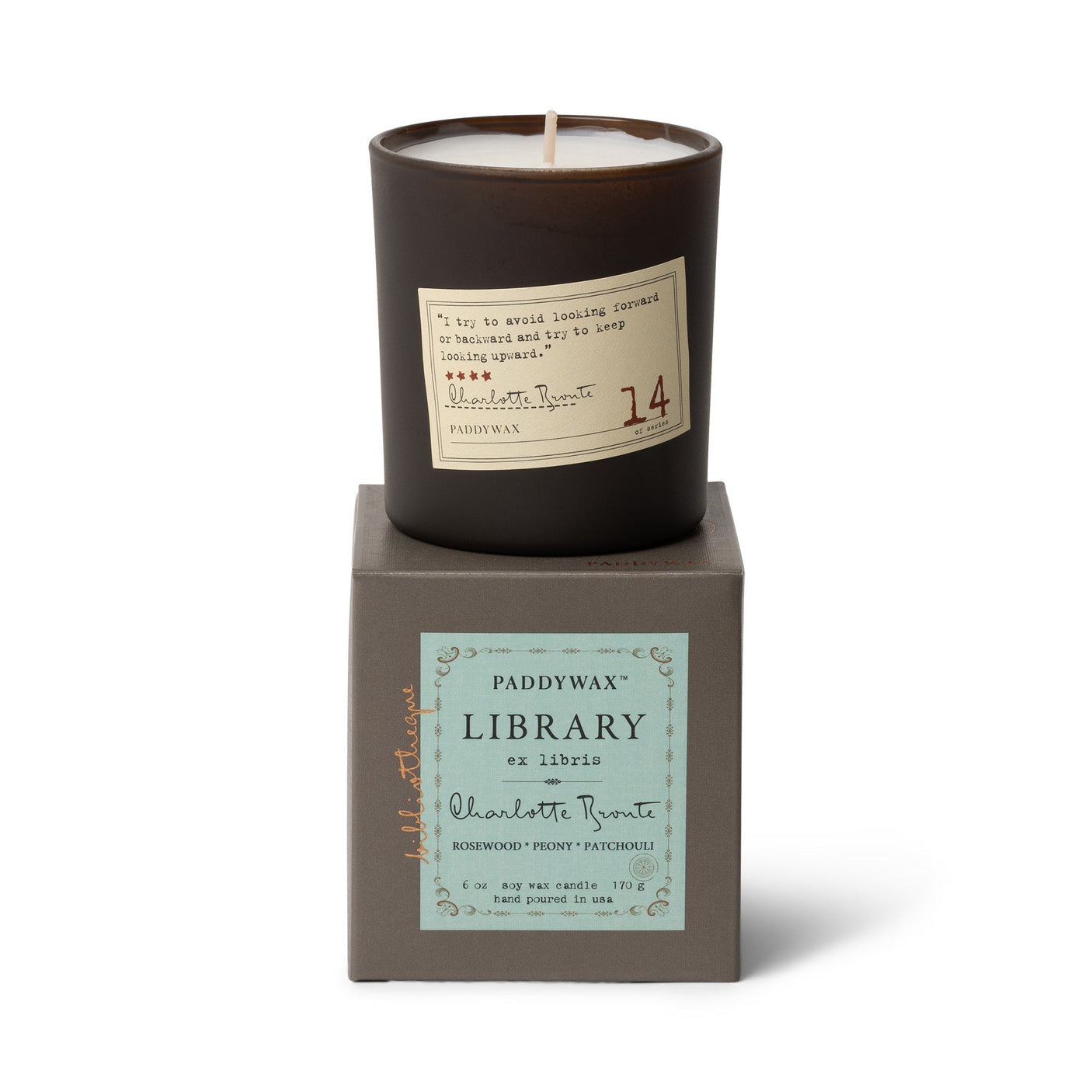Library 6 oz Candle - Charlotte Bronte (Rosewood, Peony, Patchouli)