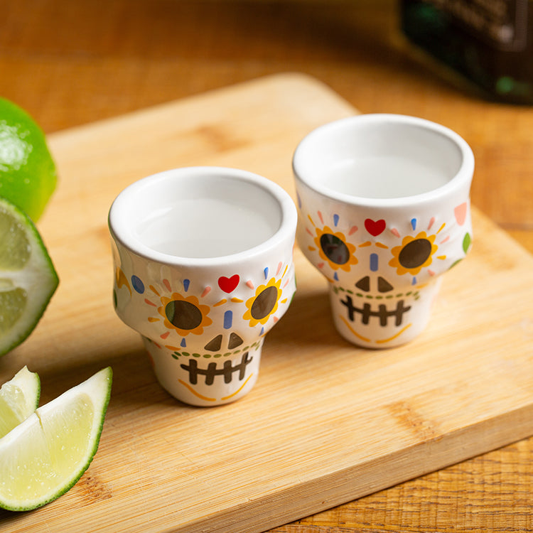 Sugar Skull Shot Glasses - Set of 2