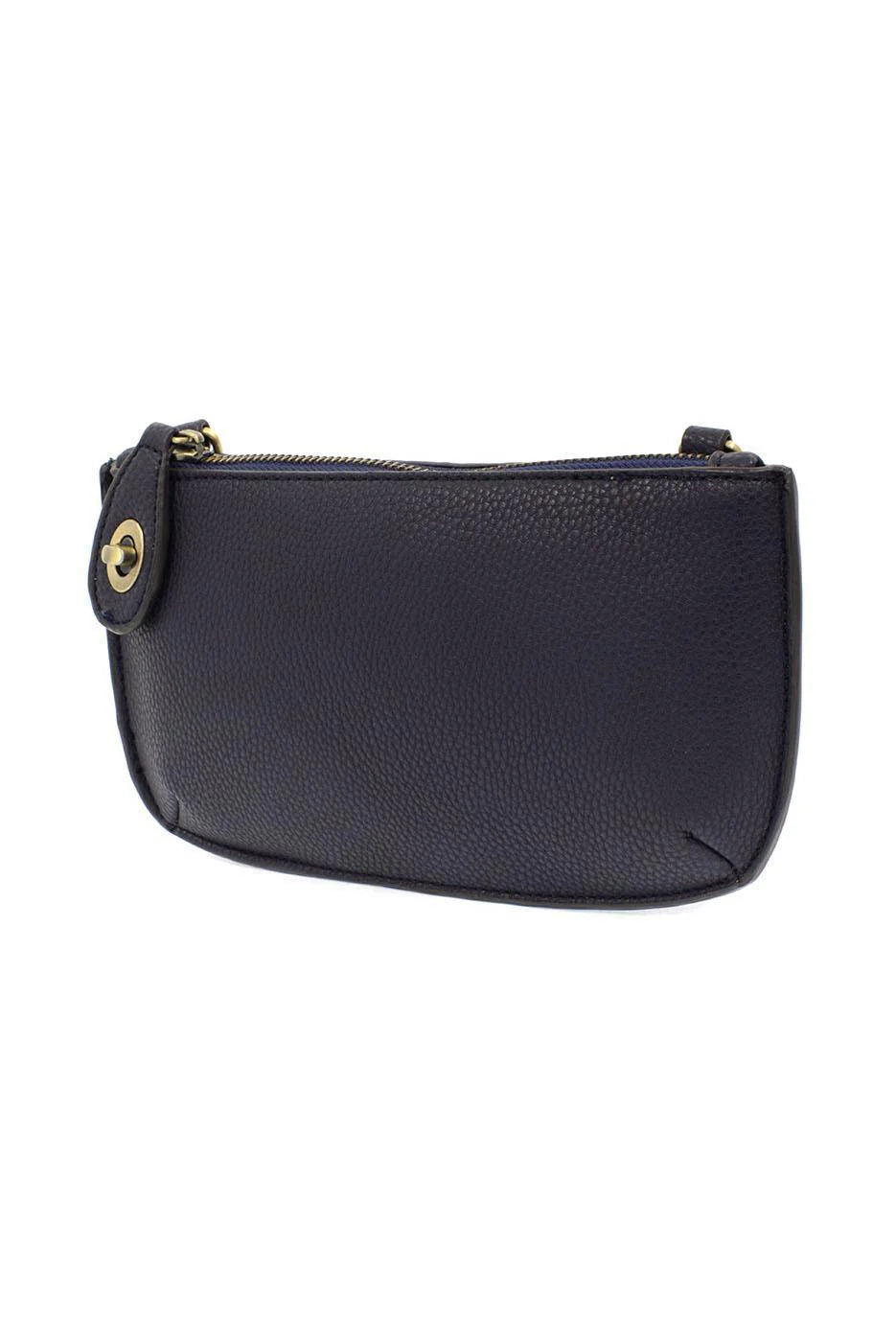 Vegan Leather Mini Crossbody Clutch - Navy