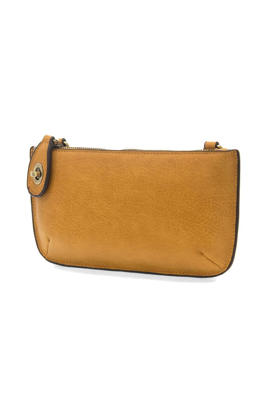 Vegan Leather Mini Crossbody Clutch - Honey