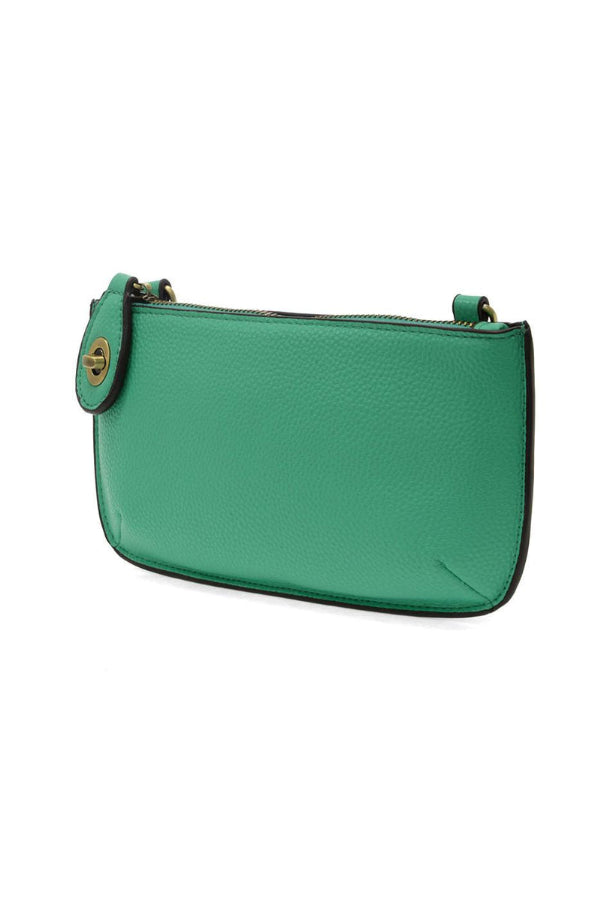 Vegan Leather Mini Crossbody Clutch - Green