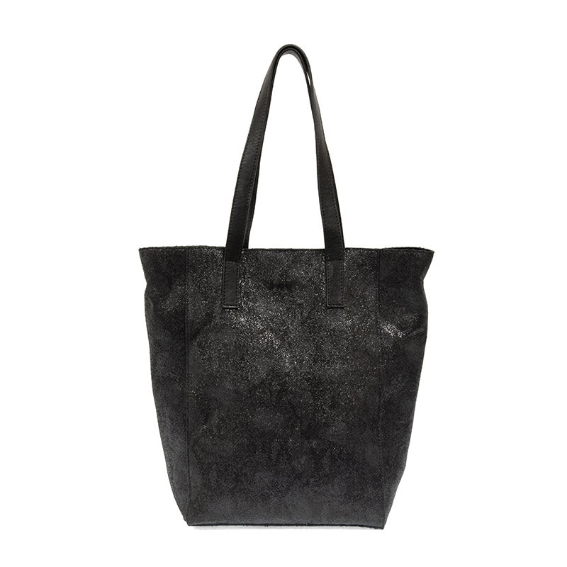Vegan Leather Python Jasalyn Tote Bag - Black