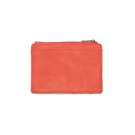 Vegan Leather Penny Mini Travel Wallet - Living Coral