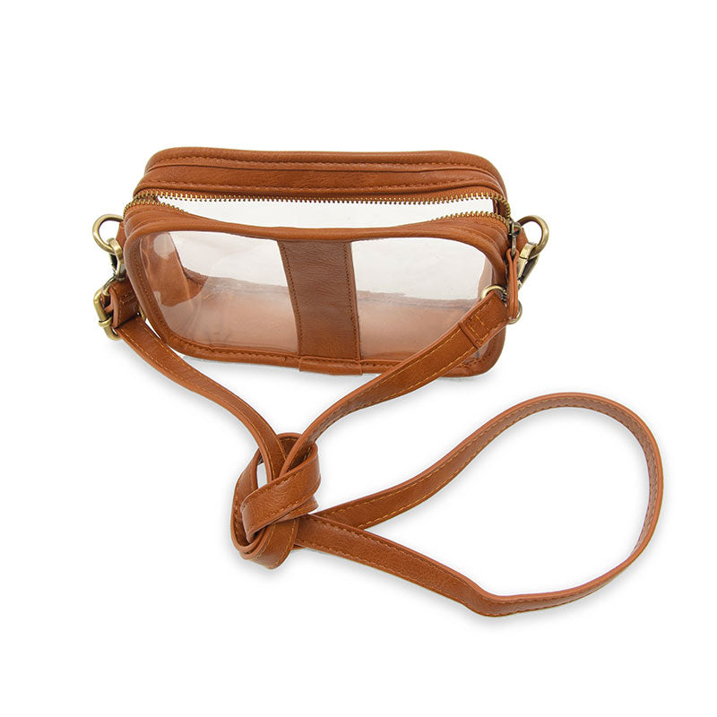 Vegan Leather Clear Rita Stadium Crossbody Bag Chicory Top View