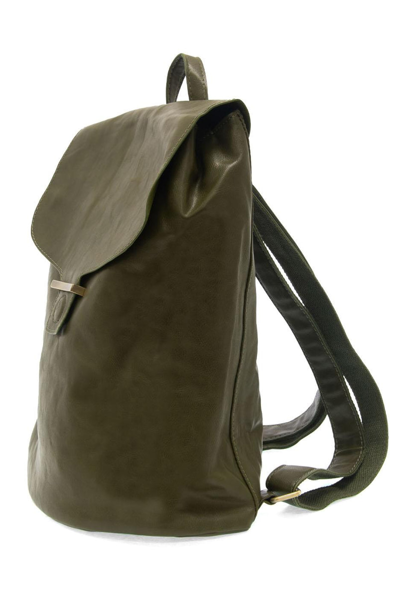 Vegan Leather Rhetta Backpack - Olive